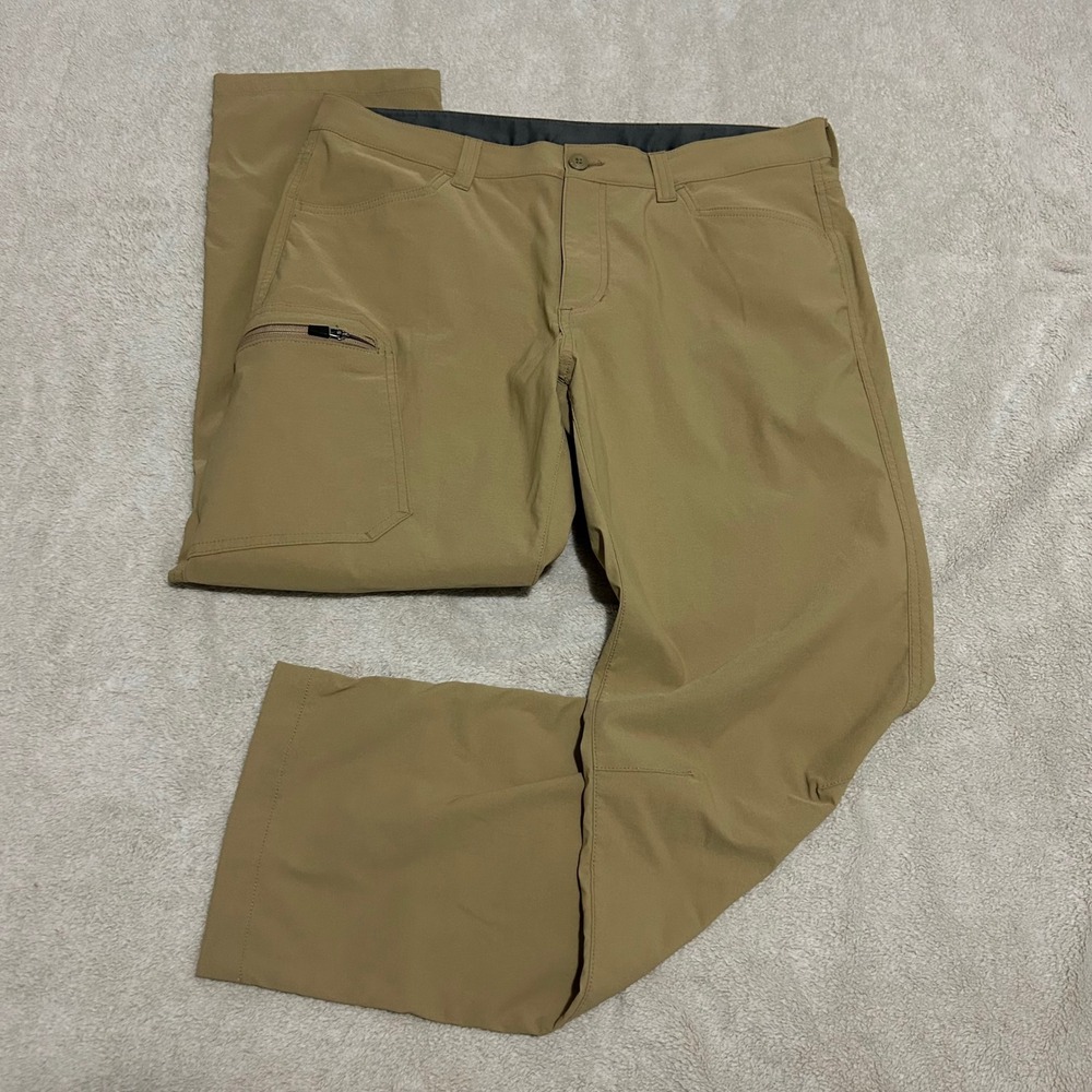 Eddie Bauer Guide Pants Mens 35x30 Tan First Ascent Hiking Outdoor 0358
